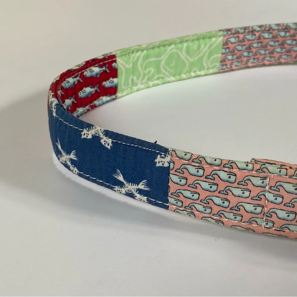 Vineyard Vines Belt Size Large Boy’s D Ring Canvas D-Ring Patchwork Preppy girls
